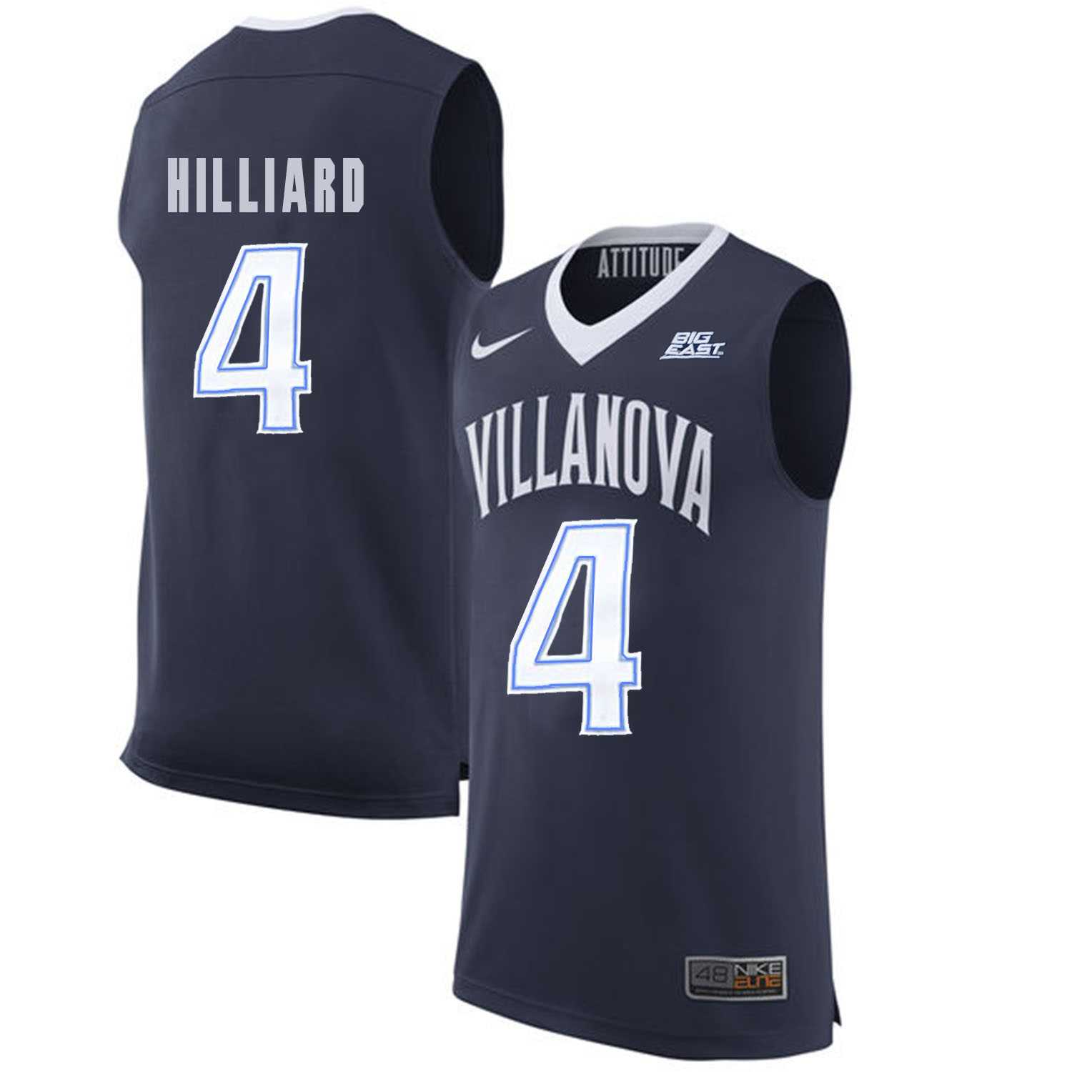 Villanova Wildcats #4 Darrun Hilliard Navy College Basketball Elite Jersey